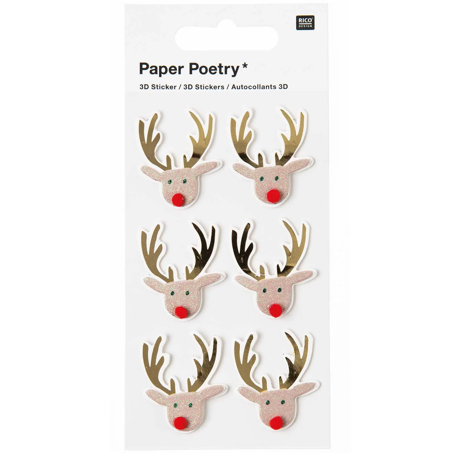 3D Stickers Christmas Reindeers Orange - Image 3