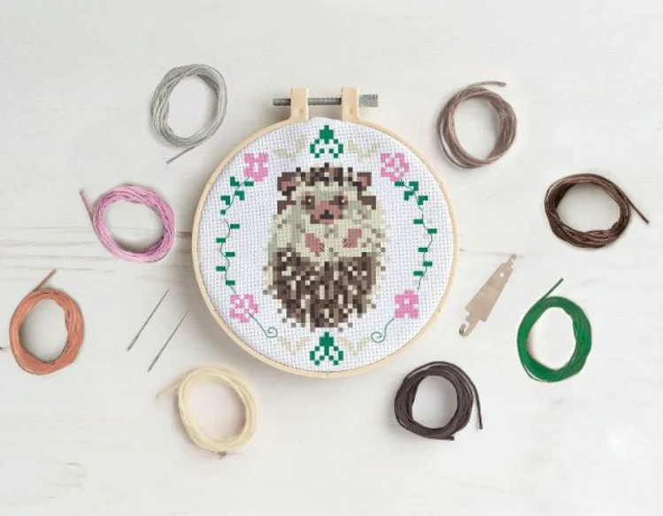 5" Cross Stitch Kit - Hedgehog - Image 2