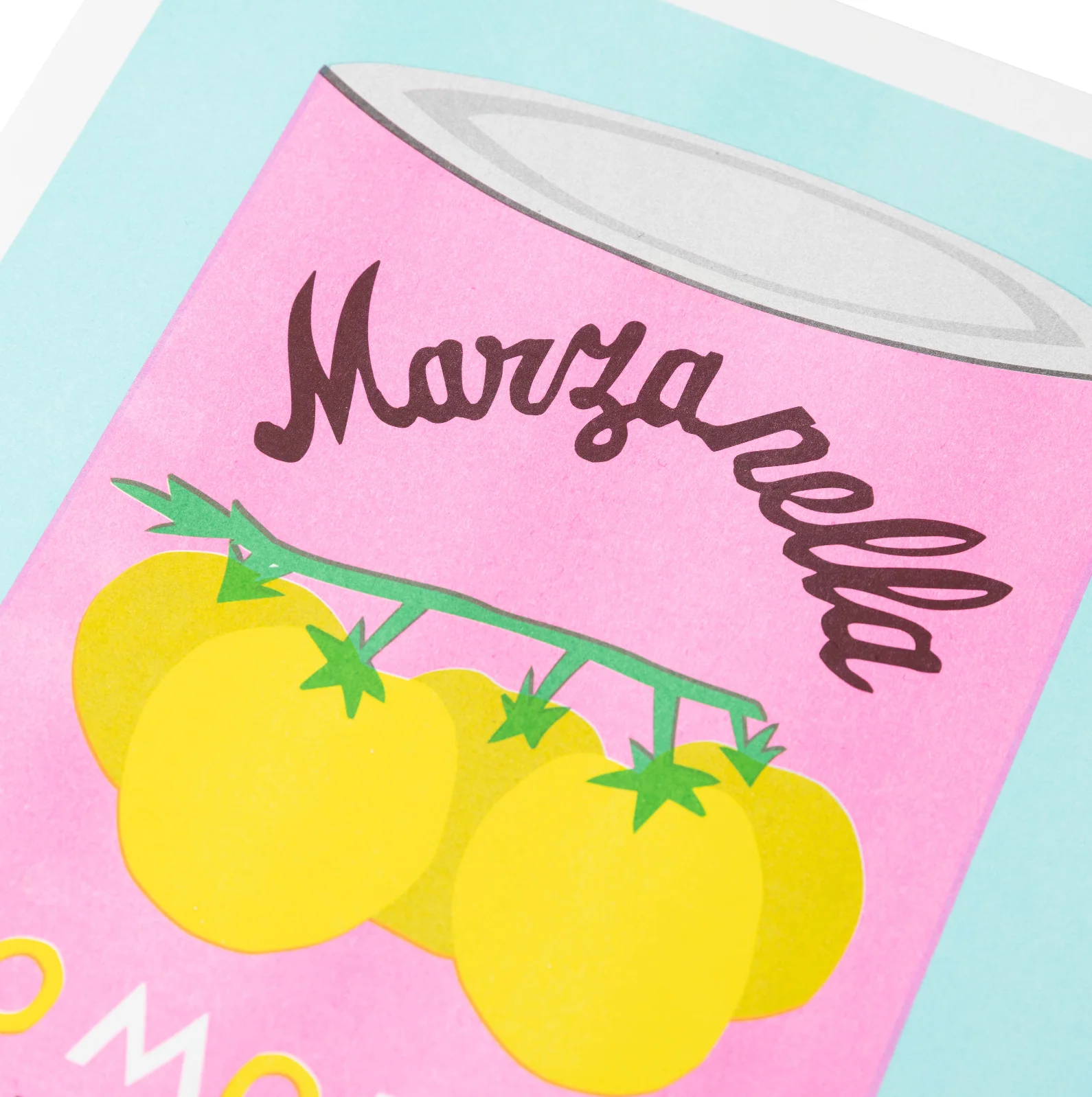 A 30X40 cm Risograph Print of Can of Pomodori - Image 2