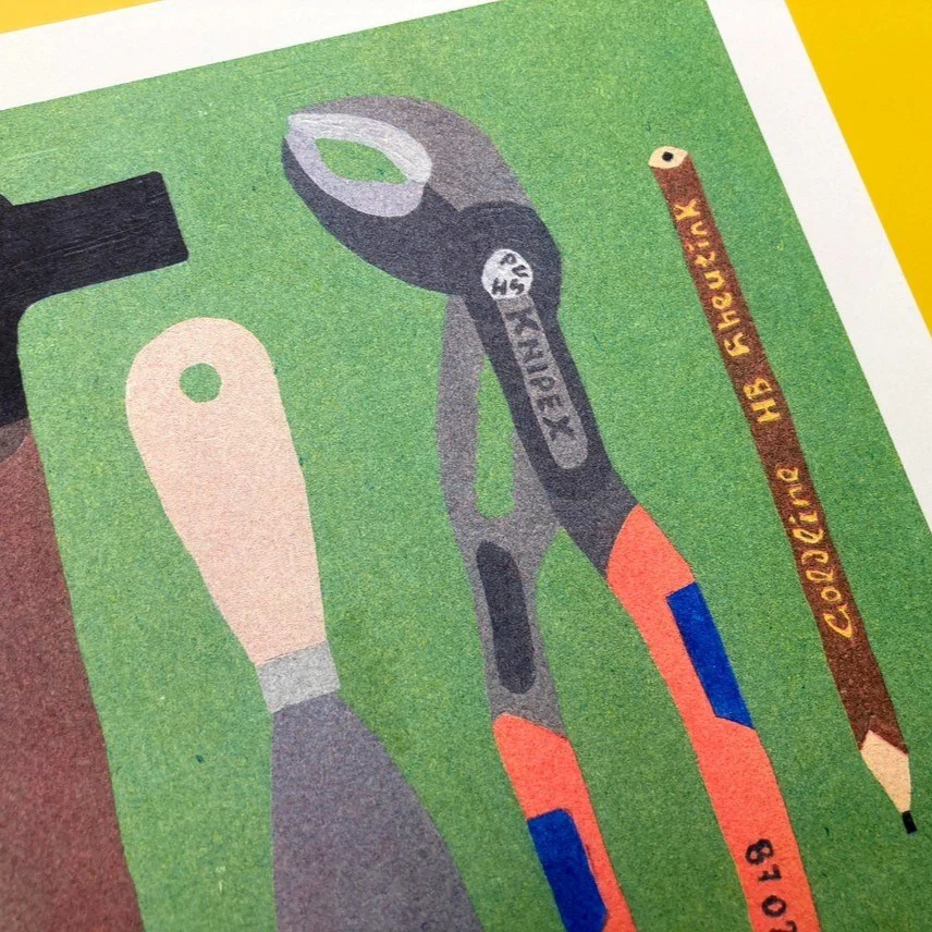 A 30x40cm Risograph Print of Some Tools from Our Toolbox - Image 2