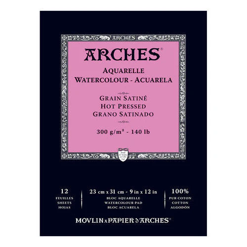 Arches Satine 26 x 36cm Watercolour Pad Hot Pressed