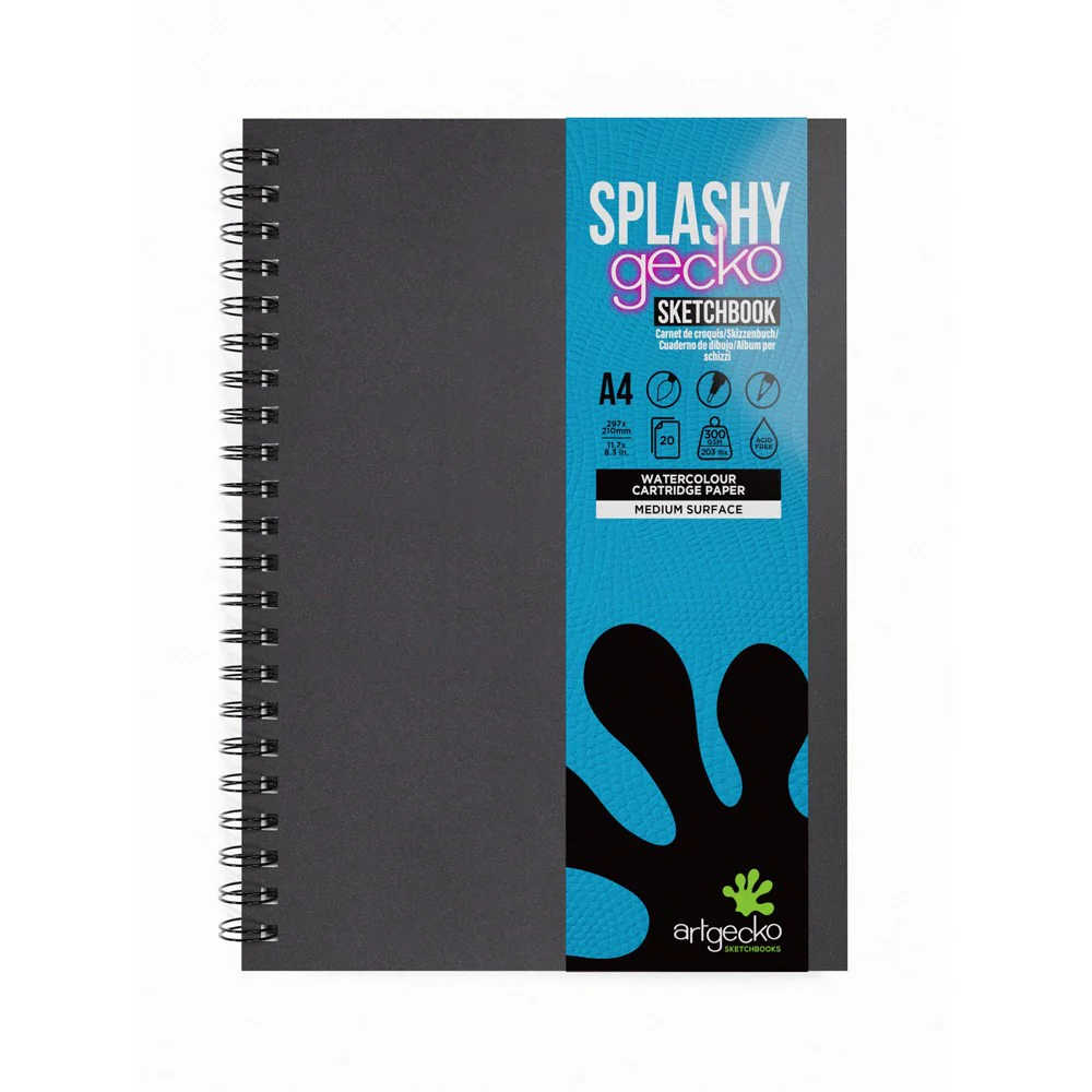 Artgecko Splashy Portrait Watercolour Sketchbook A4 300gsm