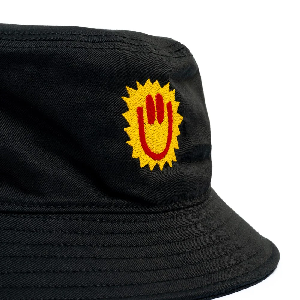 AW Bucket Hat – Black Happy Sun - Image 3