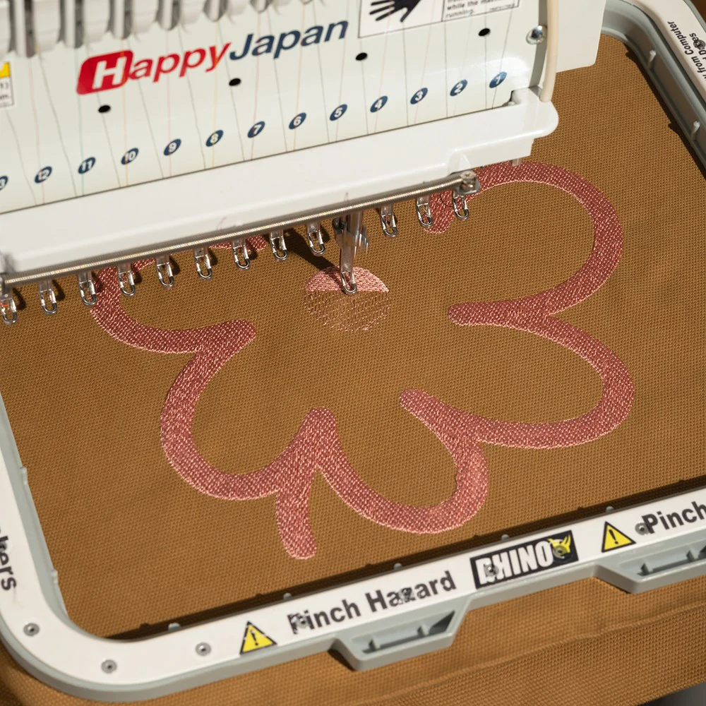 AW Tote Bag – Pink Flower Embroidery - Image 3