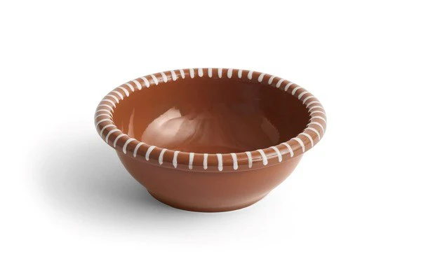 Barro Salad Bowl Large - Natural with stripes