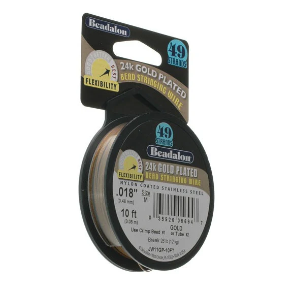 Beadalon 49 Strand Wire .018" Gold Plate 10ft (3m)