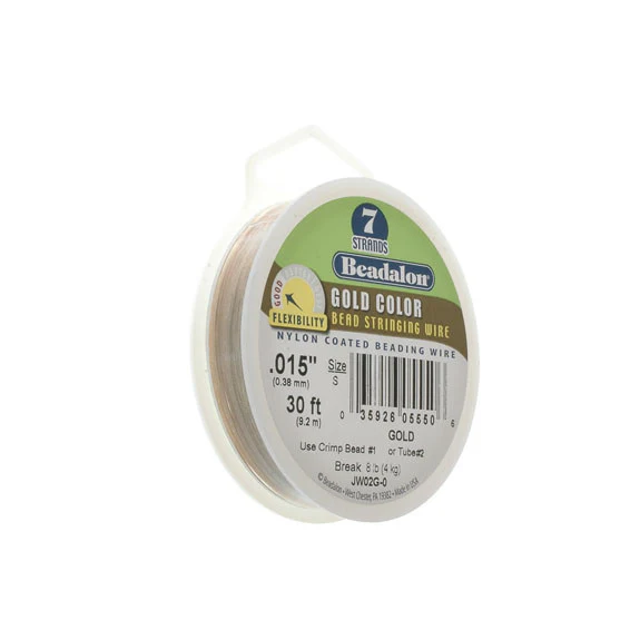 Beadalon 7 Strand Wire .015" Goldclr 30ft (9.2m)