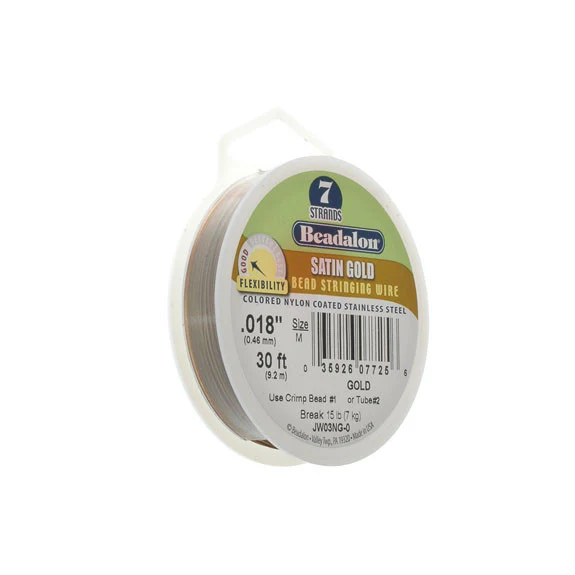 Beadalon: 7 Strand Wire: 0.46mm 3m Satin Gold
