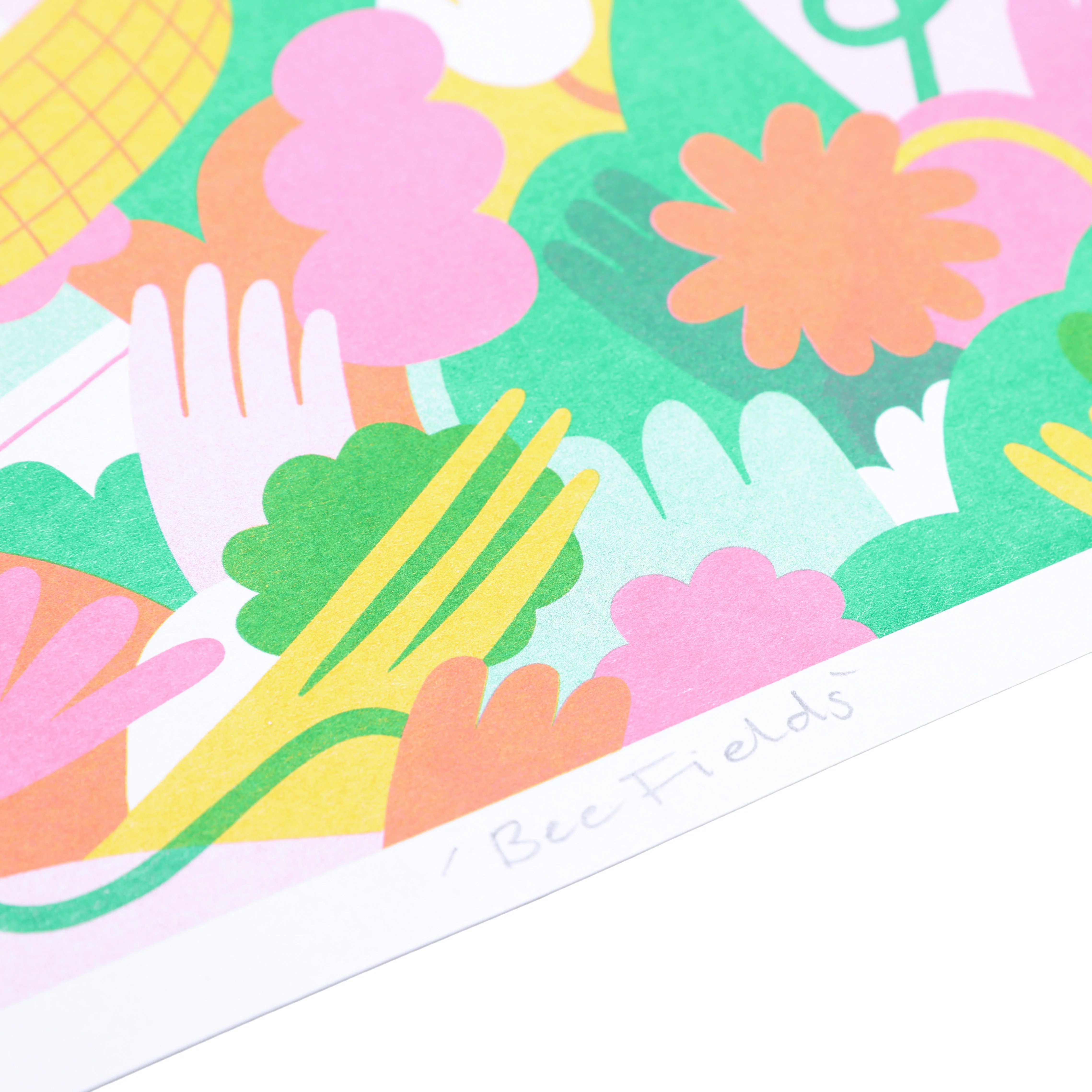 Bee Fields A3 Risograph Print - Image 2