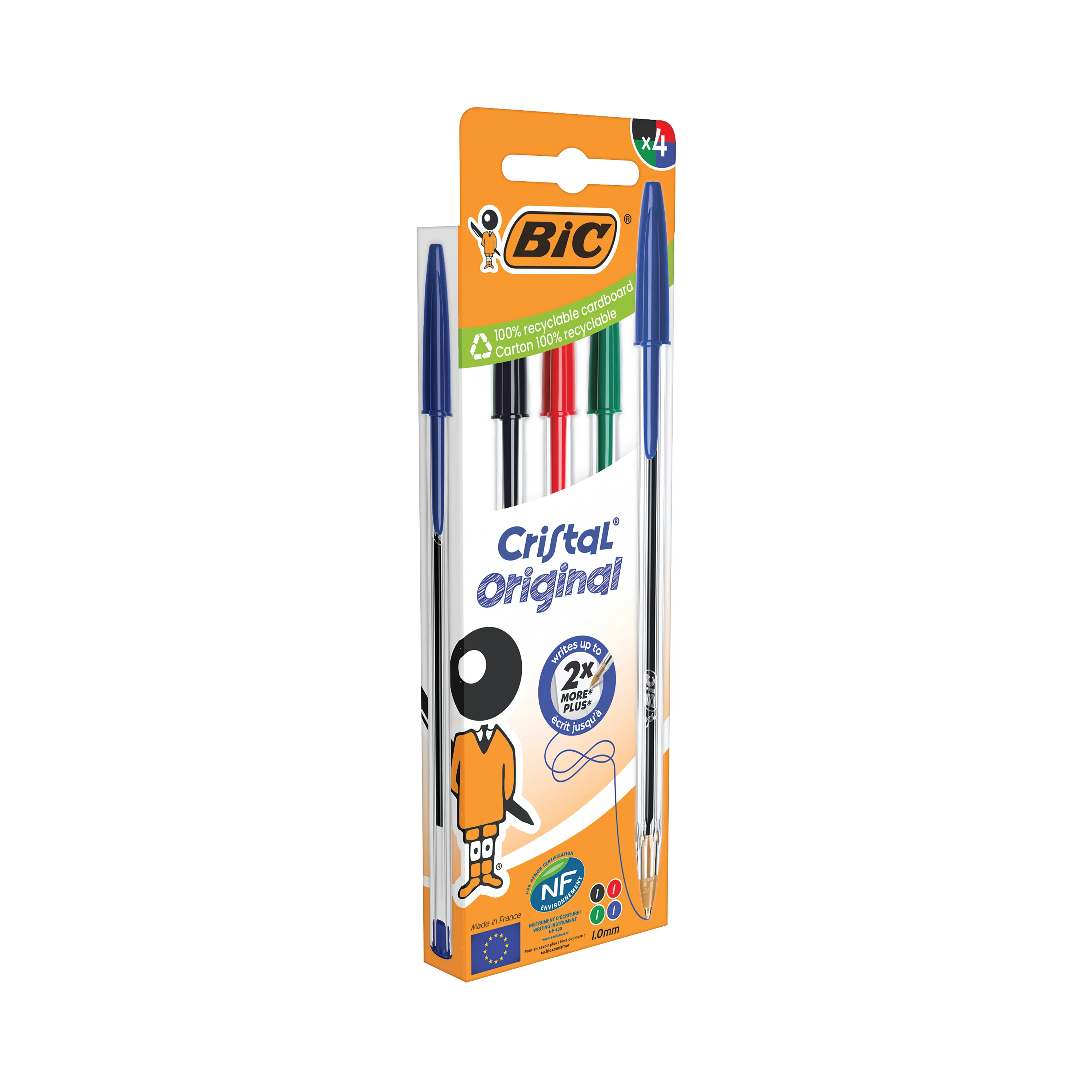 BIC Cristal Ball Point Pen 4 Pack - Image 3
