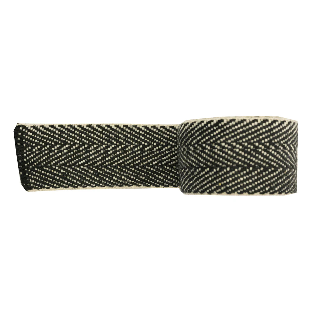 Black Herringbone Jute webbing 2" 3m - Image 2