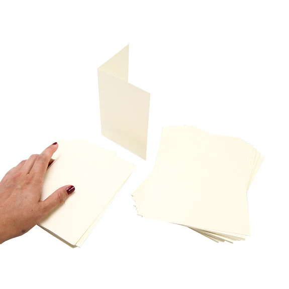 Cards Single Fold A6 Cream Budget  50 Pack - Image 2