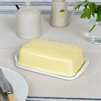 Ceramic butter dish - Yellow - Image 2