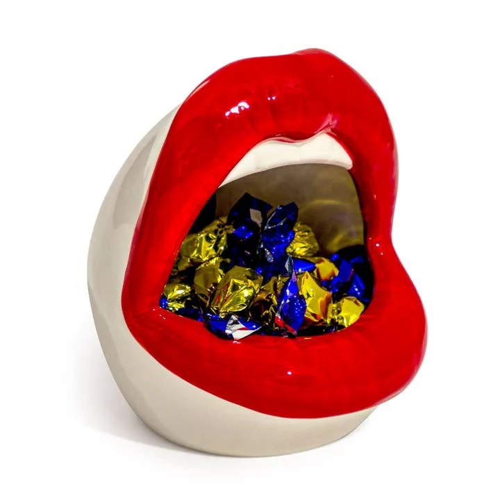 Ceramic Open-Mouthed Red Lips Storage Jar - Image 2