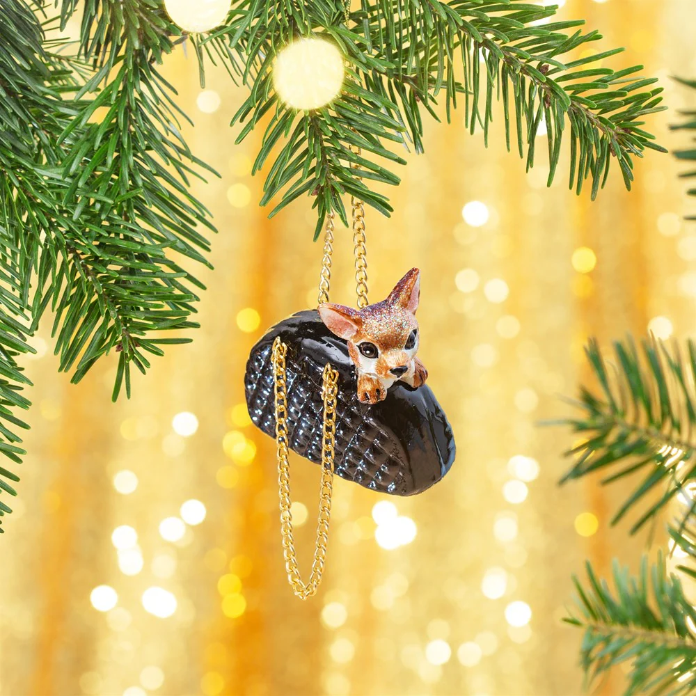 Chihuahua in a Handbag Shaped Bauble - Image 2