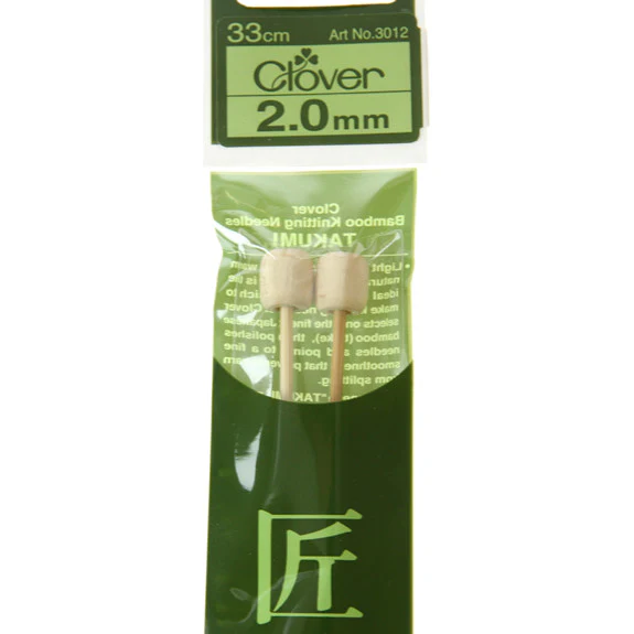 Clover Takumi Bamboo Knitting Needles - 2.0mm - 2pk - Image 2