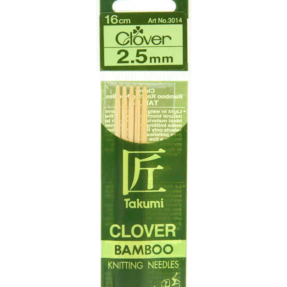 Clover Takumi Bamboo Knitting Needles - 2.5mm - 5pk - Image 2