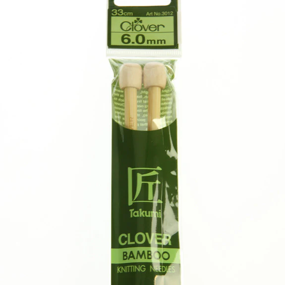 Clover Takumi Bamboo Knitting Needles - 6.0mm - 2pk - Image 2