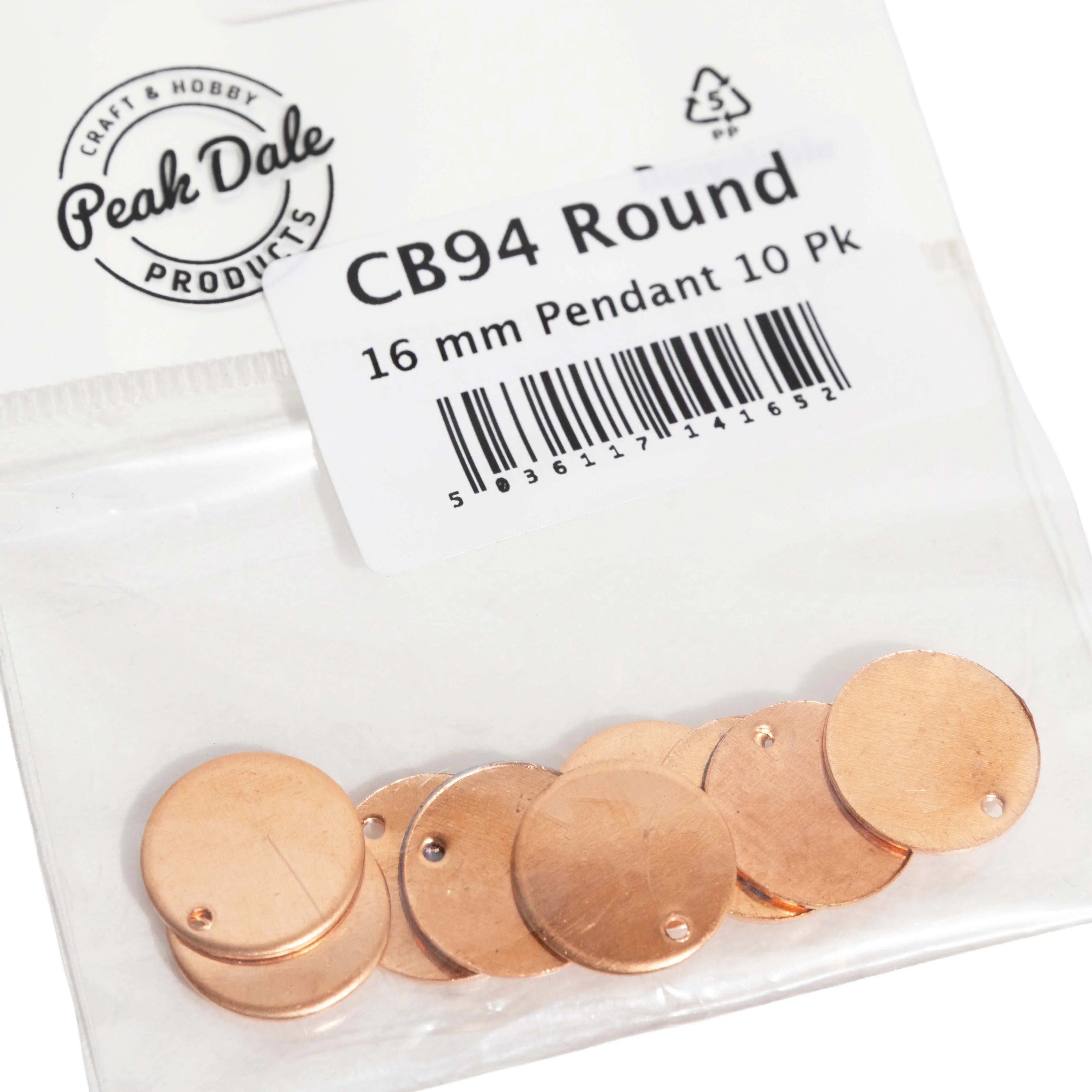 Copper Blank CB94 16 mm Round Pendant Pack of 10 - Image 2