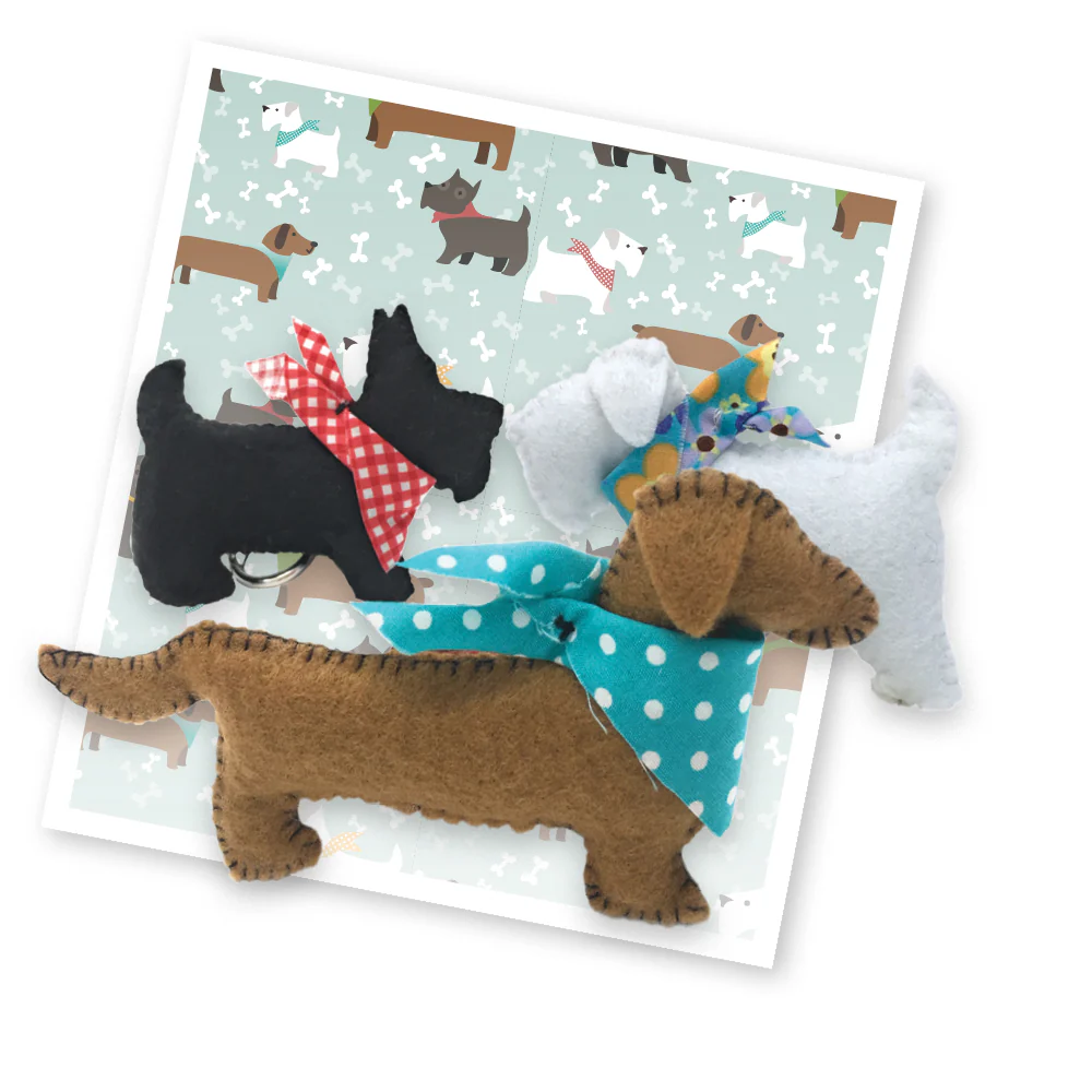 3 Felt Puppies - Image 3