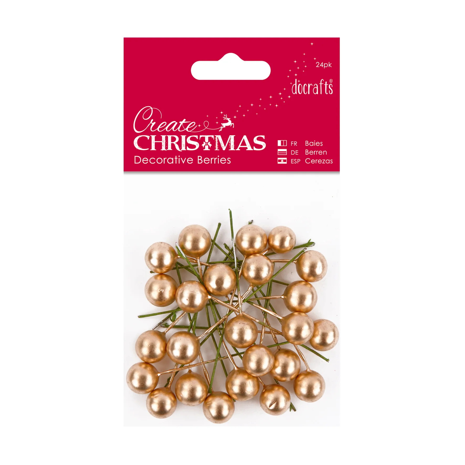 Create Christmas - Decorative Berries 24pk Frosted White - Image 4