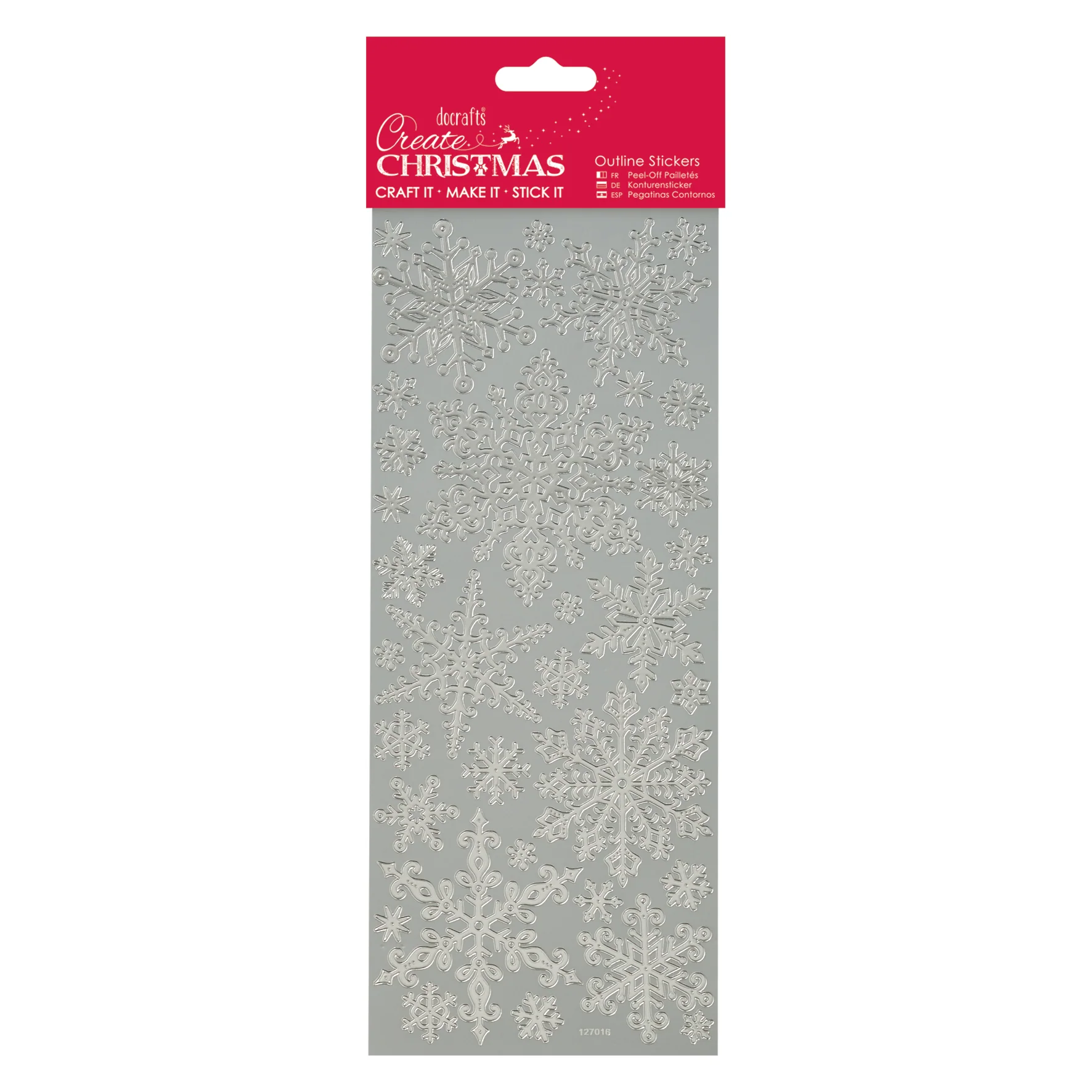 Create Christmas - Outline Stickers - Snowflakes - Silver