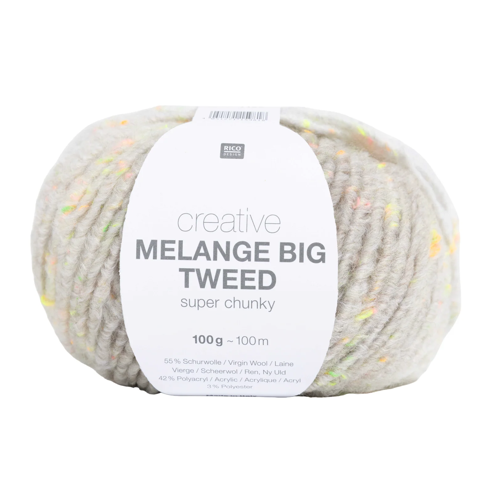 Creative Melange Big Tweed Super Chunky Yarn Silver Grey