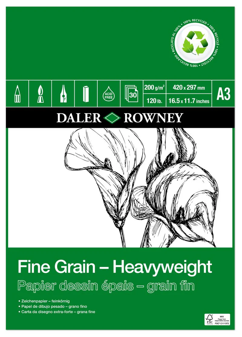Daler Rowney Eco Fine Grain Heavyweight Pad 200gsm - Image 3