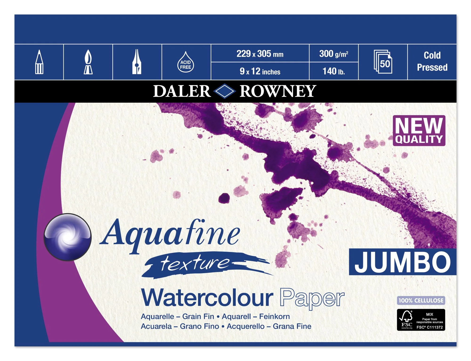 Daler Rowney Aquafine Watercolour Pad Jumbo - Image 2
