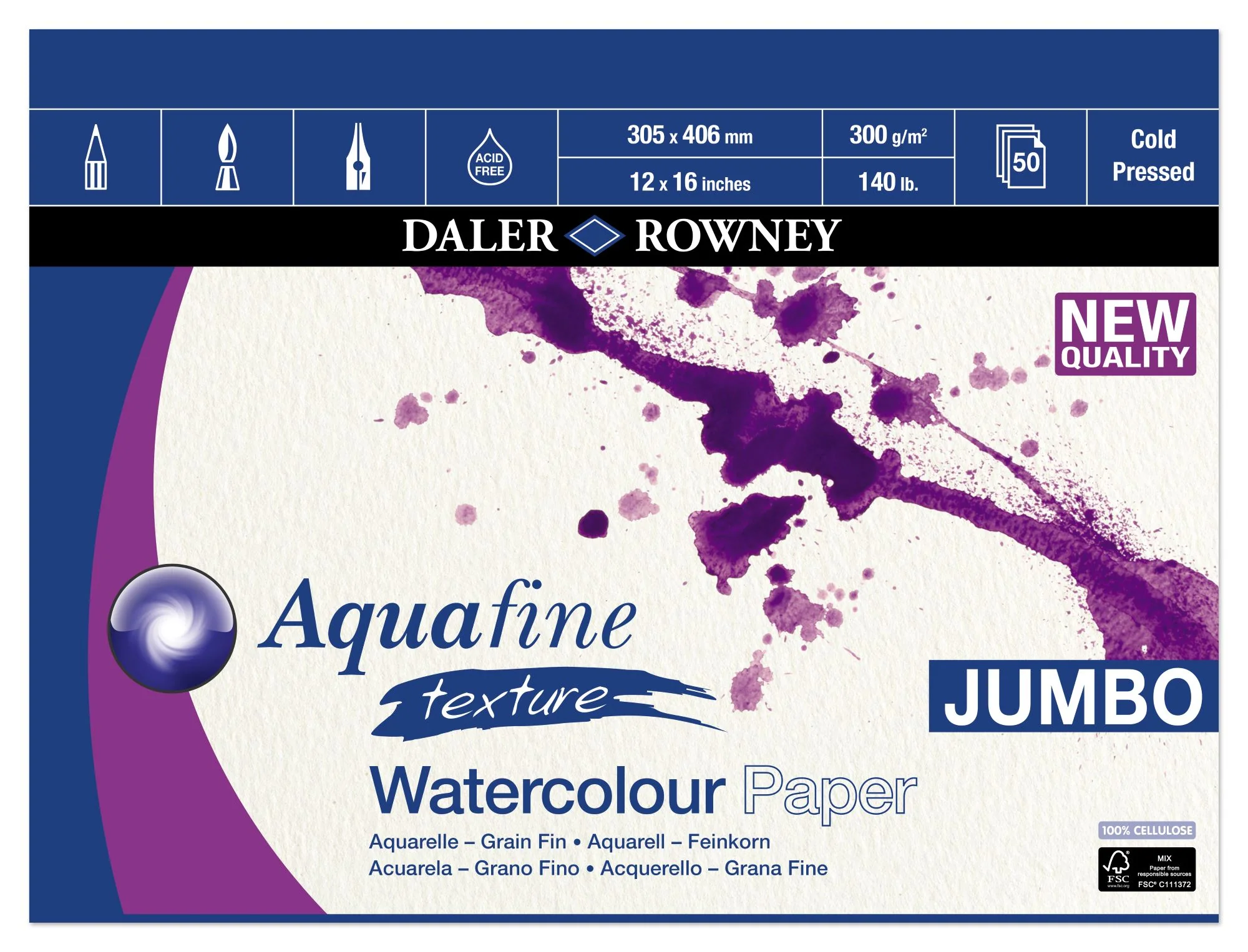 Daler Rowney Aquafine Watercolour Pad Jumbo - Image 3