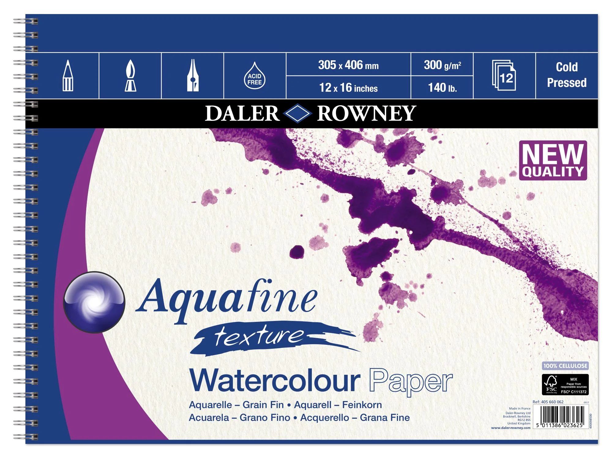 Daler Rowney Aquafine Watercolour Pad Spiral