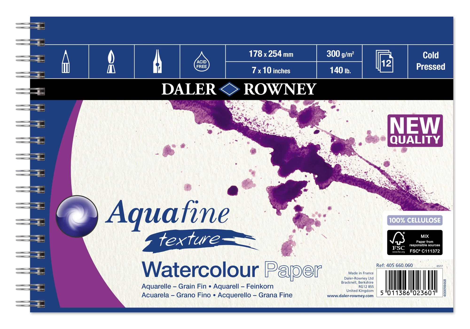 Daler Rowney Aquafine Watercolour Pad Spiral - Image 3