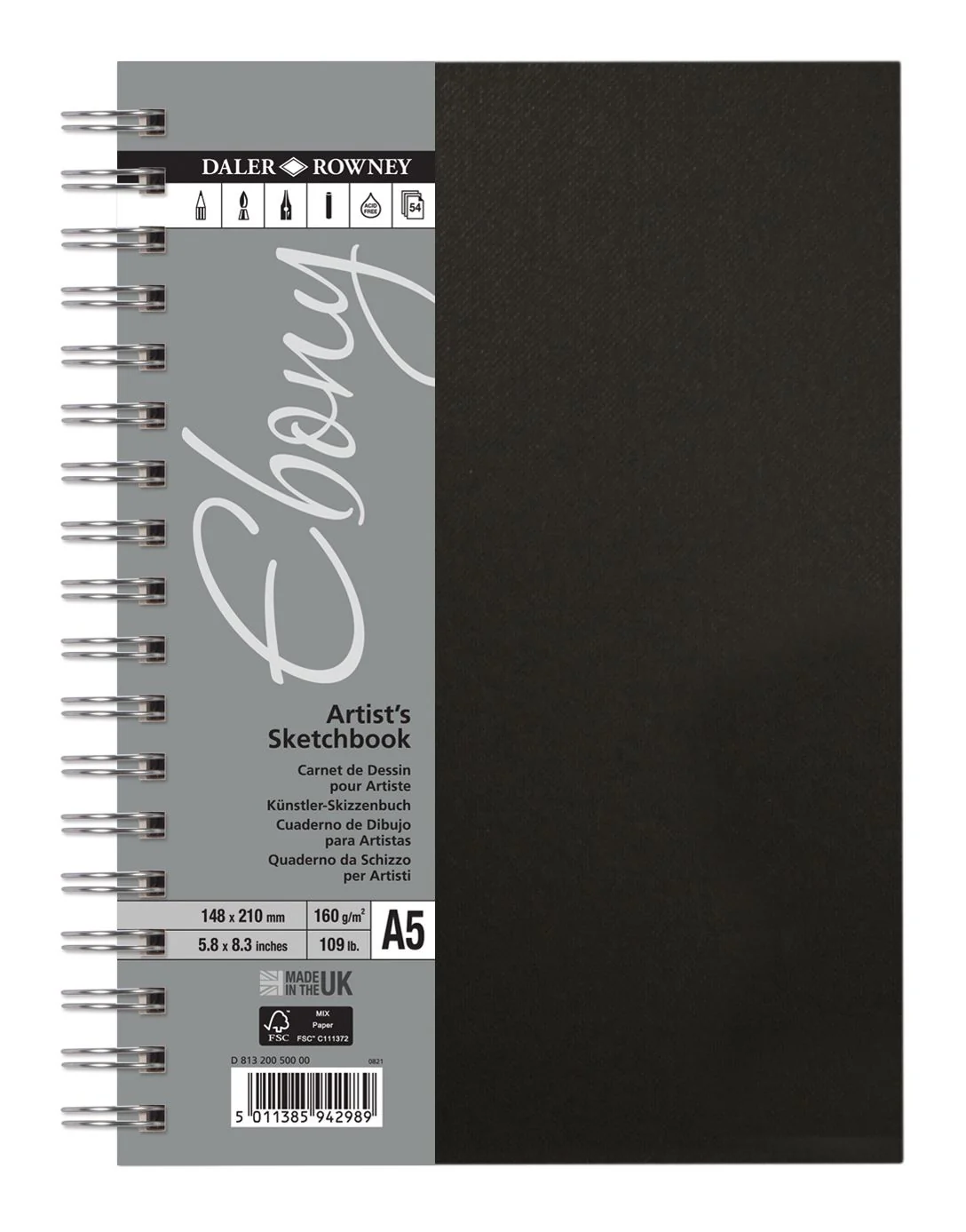 Daler Rowney Ebony Spiral Sketchbook Portrait - Image 3