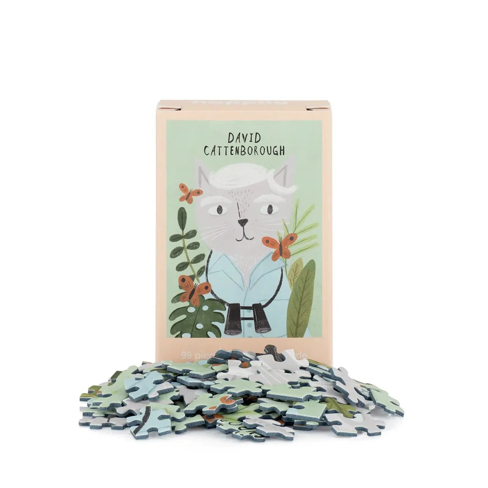 David Cattenborough - 99 Piece Mini Cat Jigsaw Puzzle