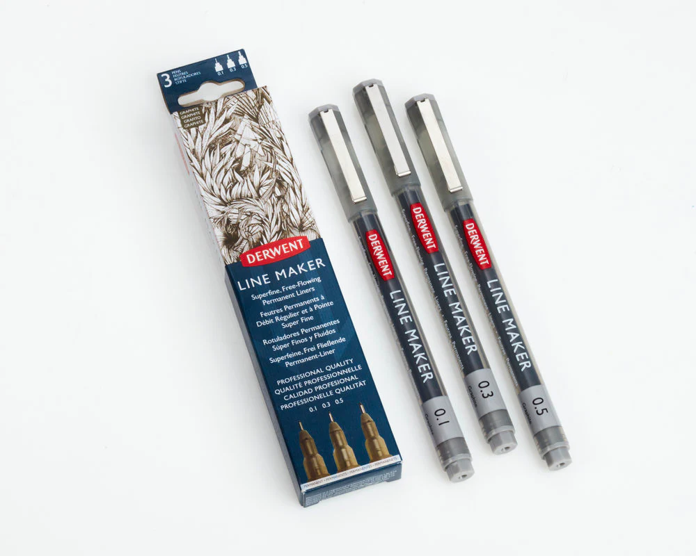 Derwent Line Maker 3 Pack Sepia - Image 5
