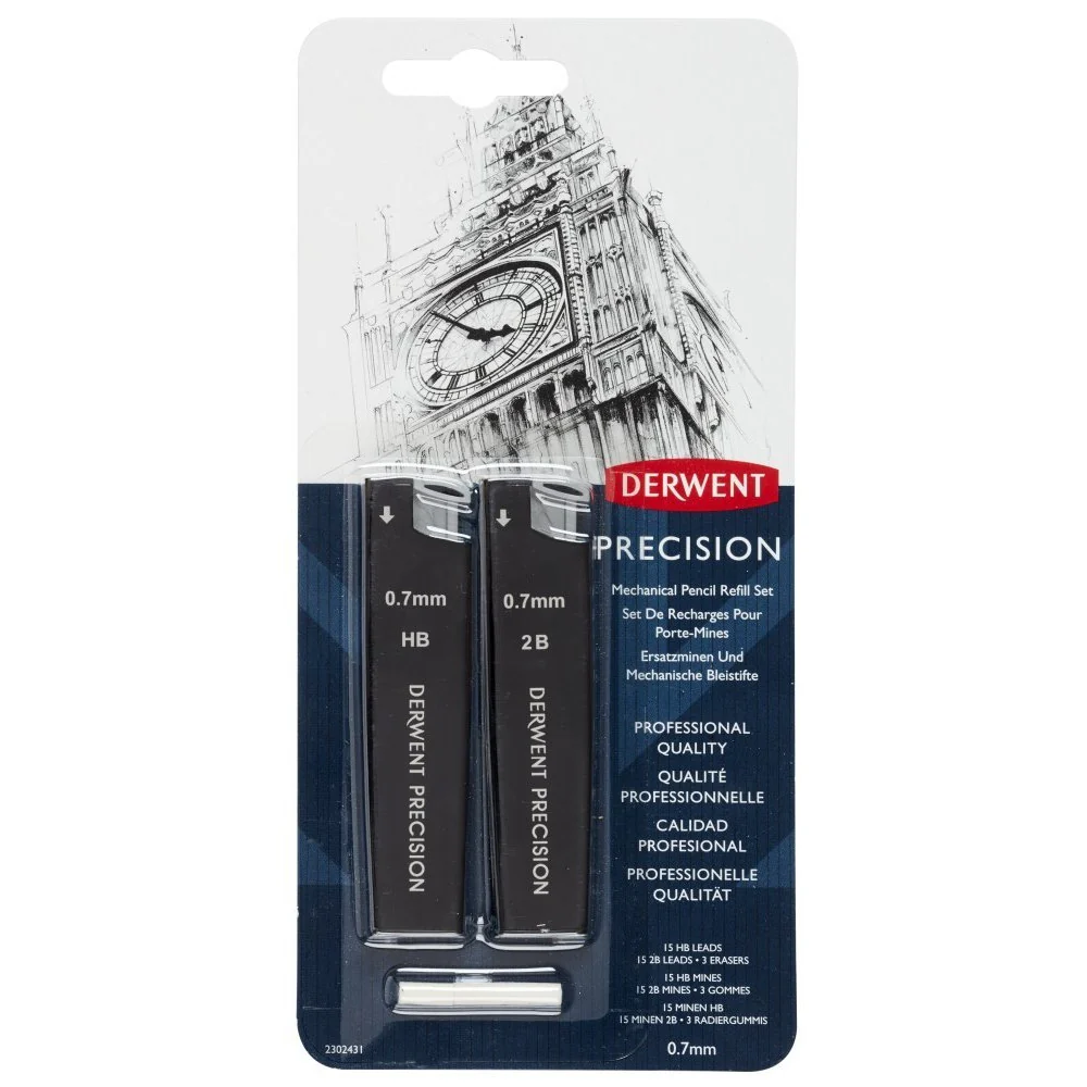 Derwent 0.7 Refill Set for Precision Mechanical Pencil