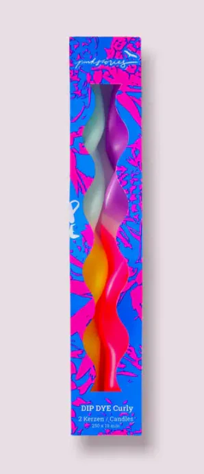 Dip Dye Curly Candles Miami Edition Blue