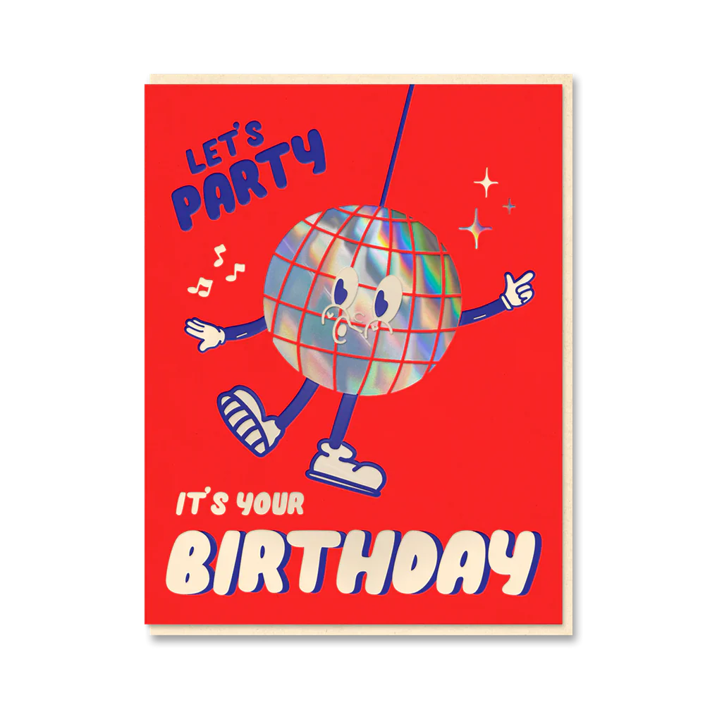 Disco Ball Let's Party Card