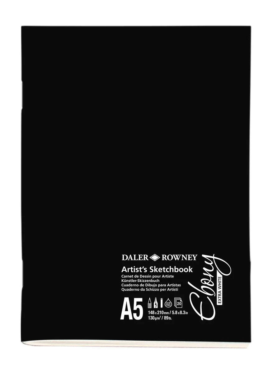 Daler Rowney Staple-Bound Ebony Extra White Artist's Sketchbook Portrait - Image 3