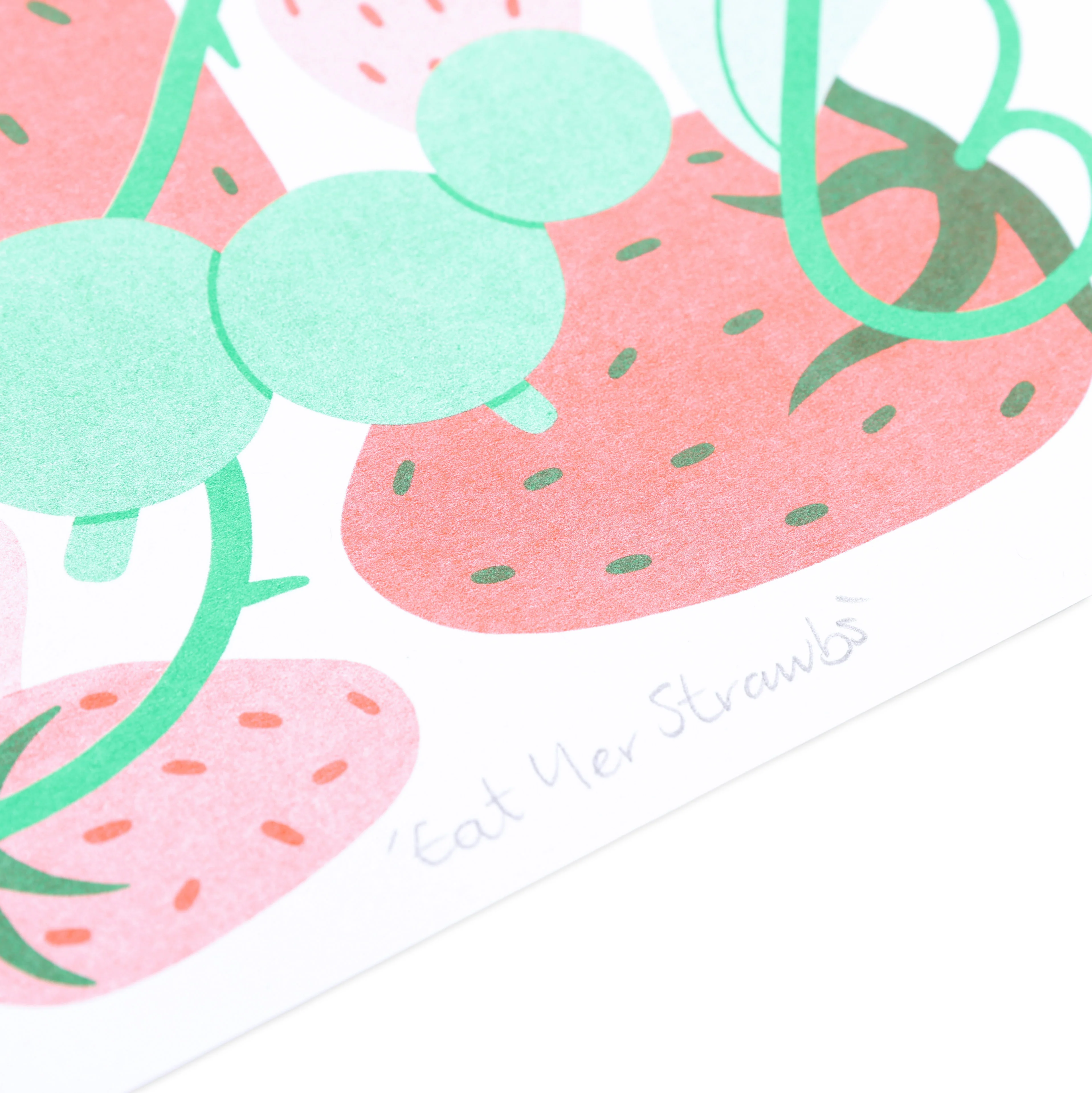 Eat Yer Strawbs A4 Risograph Print - Image 2
