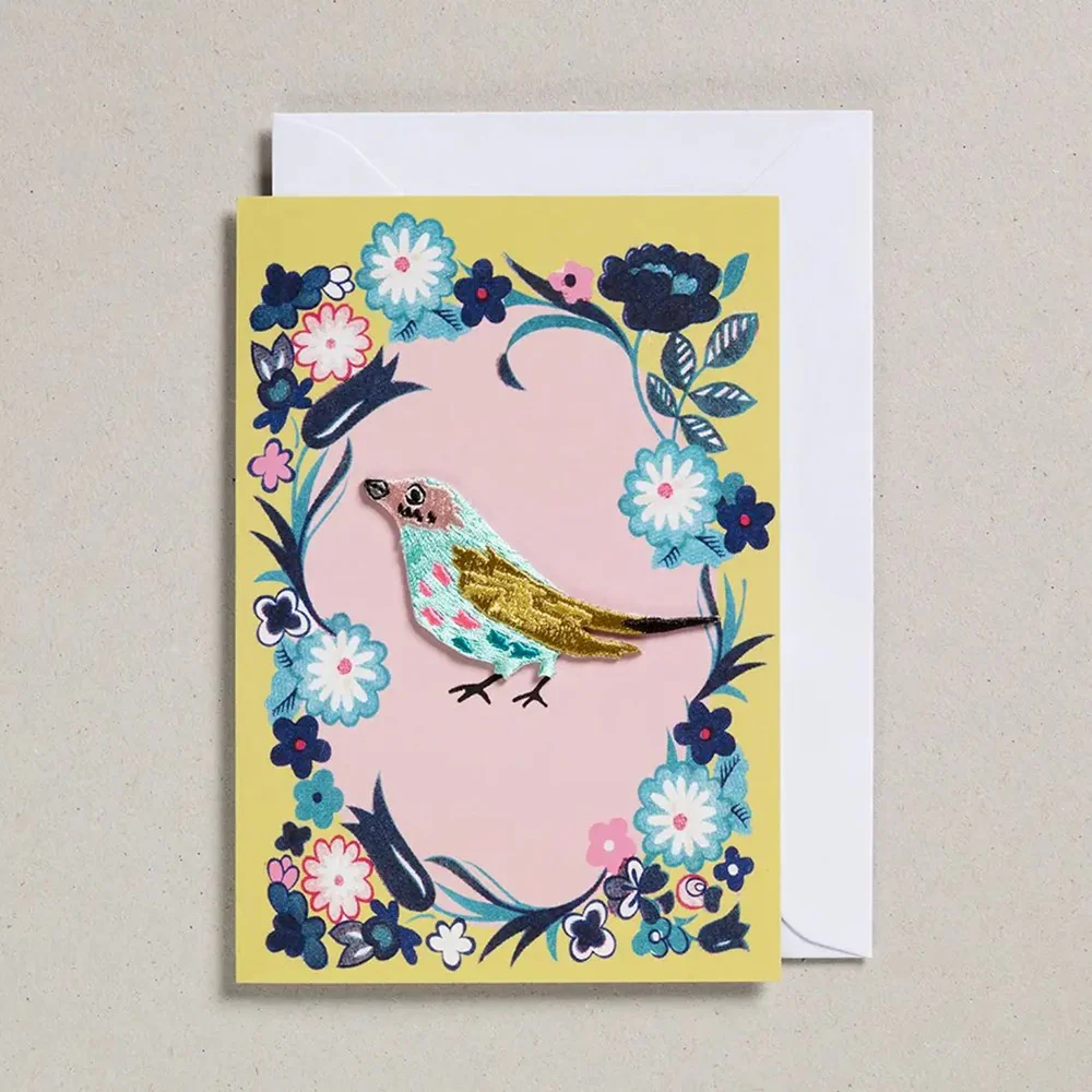 Embroidered Bird Card
