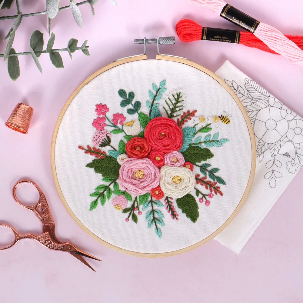 Embroidery Hoop Kit - Rose - Image 2