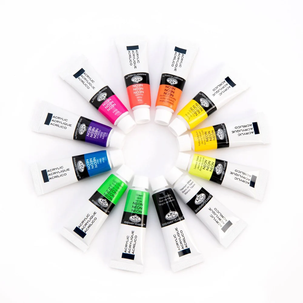 Essentials Acrylic Paint Neon Set 12 x 12ml - Image 2