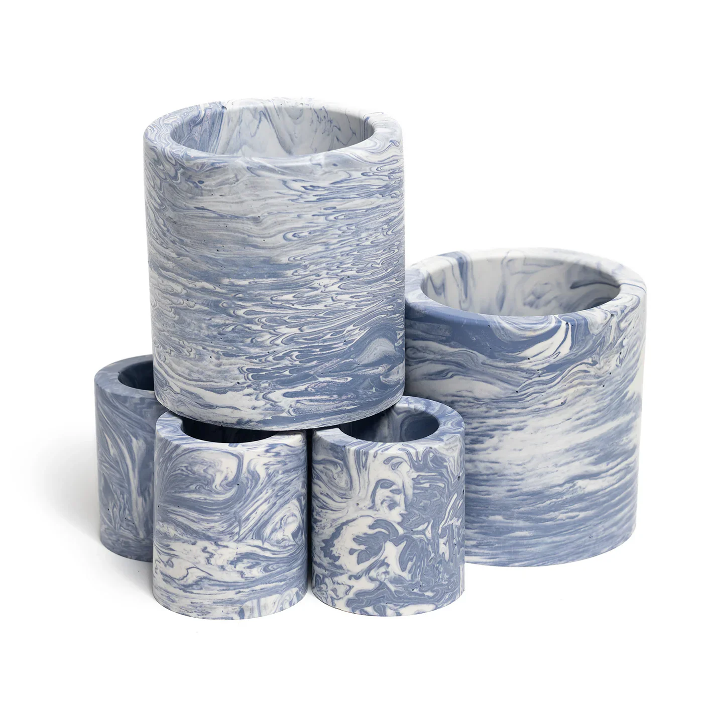 FA Jesmonite Candle Holder - Marbled Violet - Long - Image 4