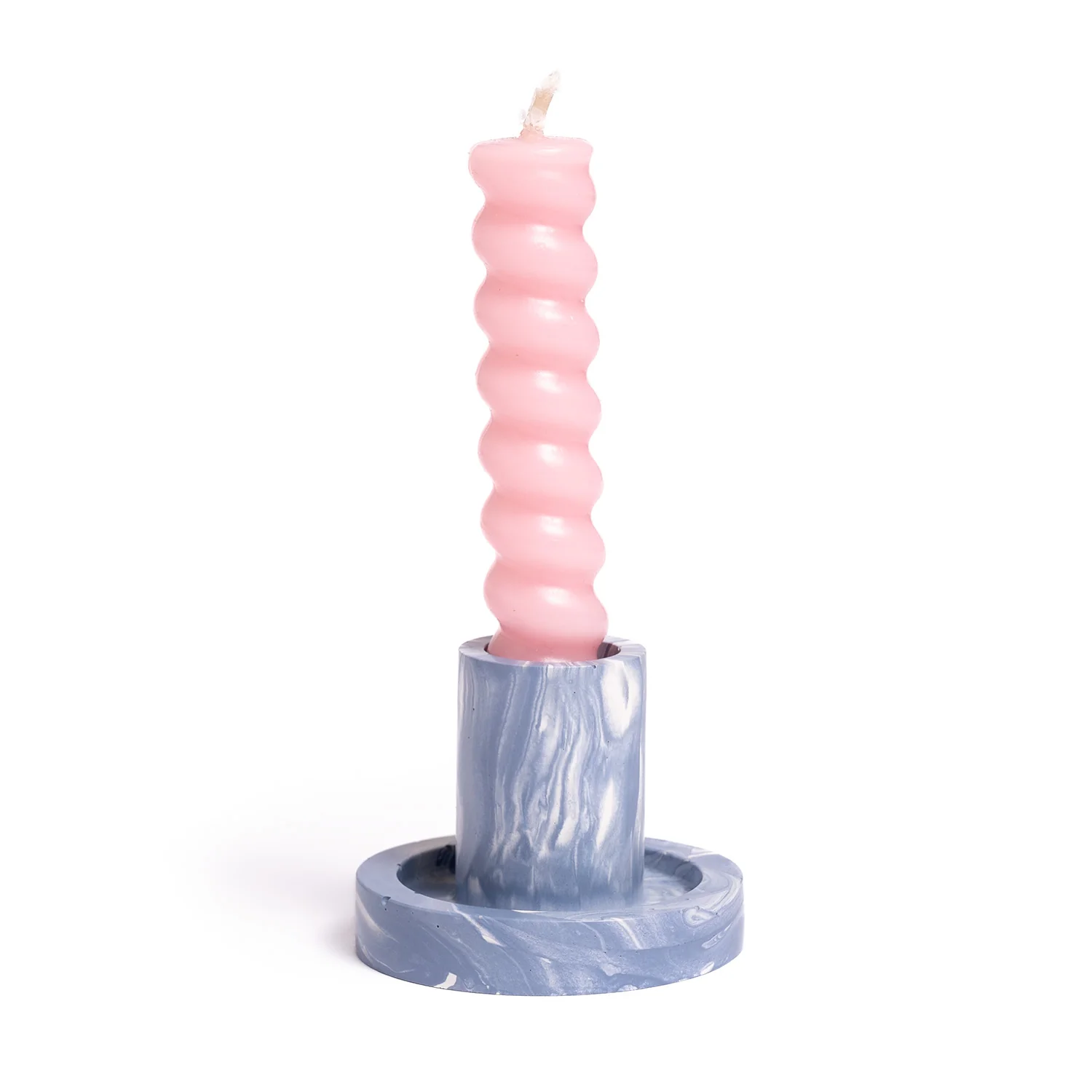 FA Jesmonite Candle Holder - Marbled Violet - Short - Image 2