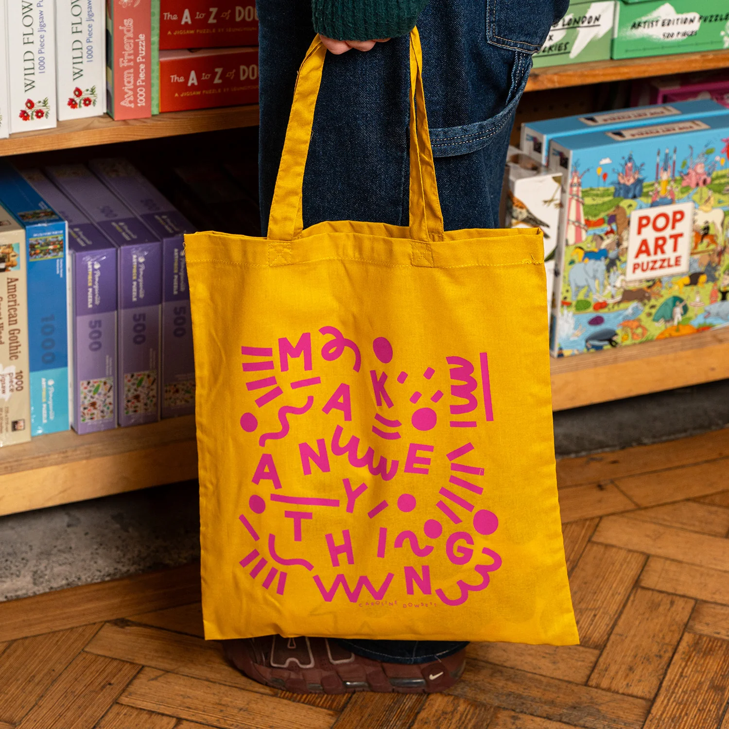 FA X Caroline Dowsett Screen Printed Tote Bag - Mustard - Image 2
