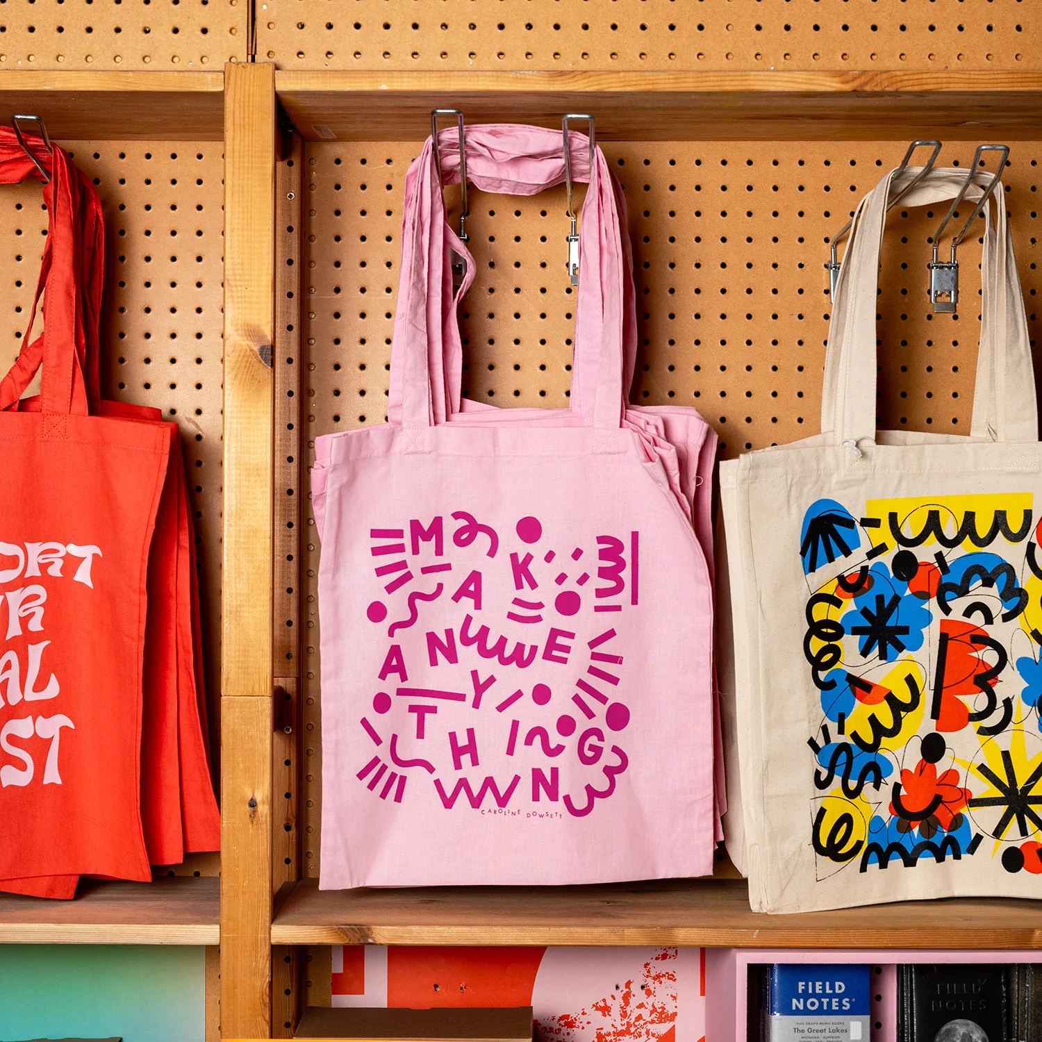 FA X Caroline Dowsett Screen Printed Tote Bag - Pink - Image 2