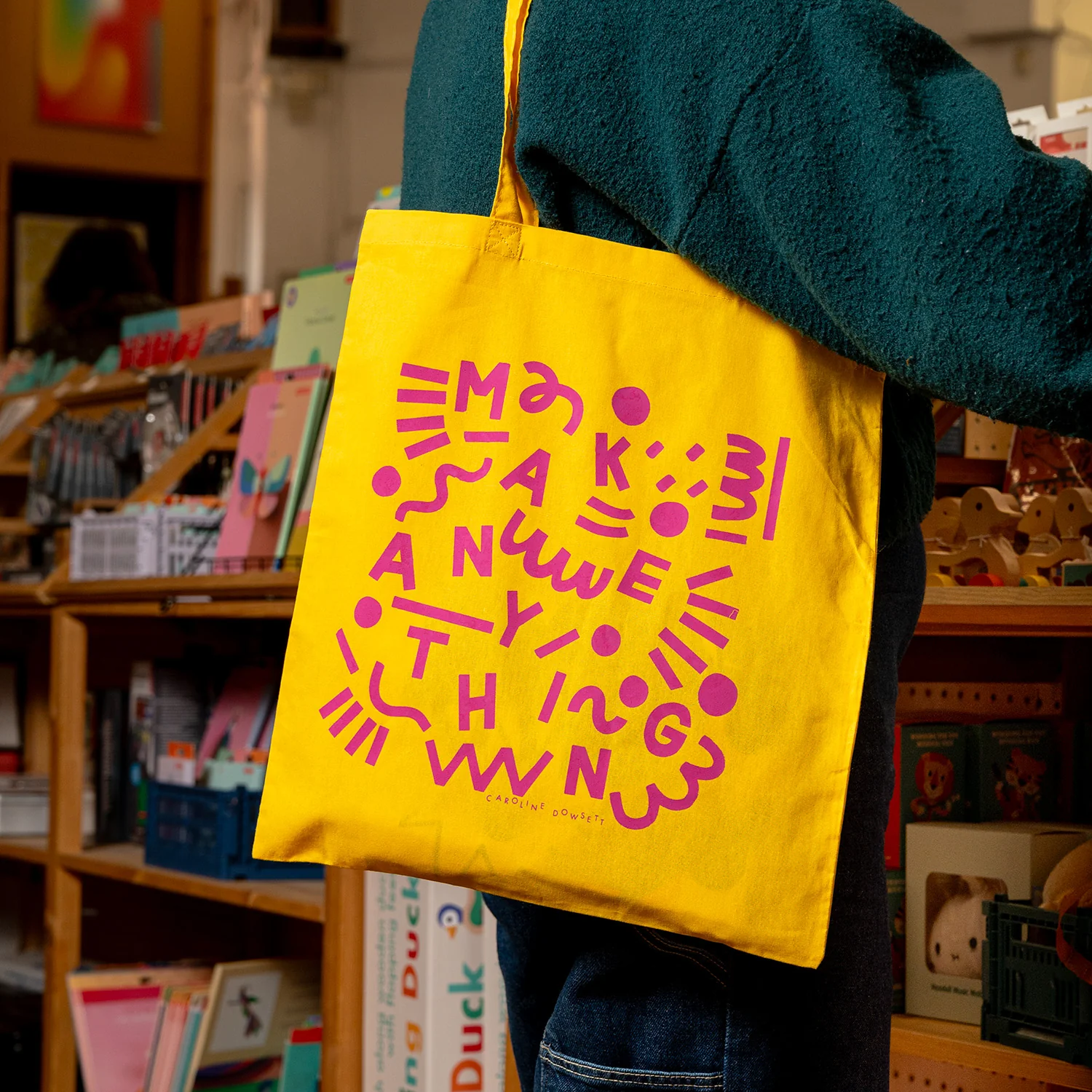FA X Caroline Dowsett Screen Printed Tote Bag - Yellow - Image 2