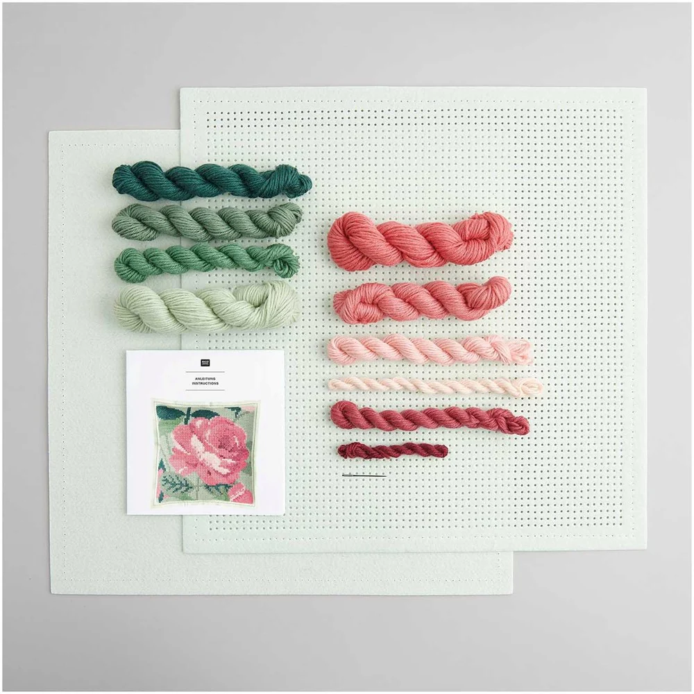Rico Decorative Felt Embroidery Rose Cushion Cover - Image 2