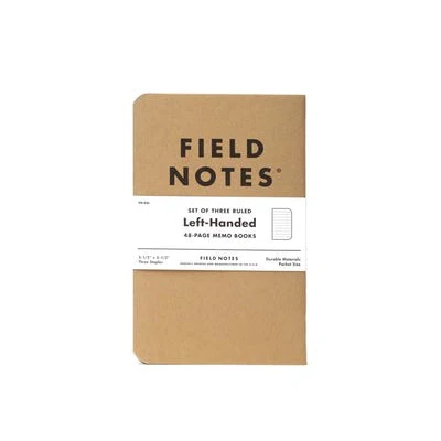 FIELD NOTES Original Kraft Left Handed 3-Pack Memo Books Ruled